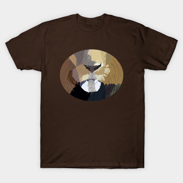 Lion Mouth Abstract Face T-Shirt by ellenhenryart